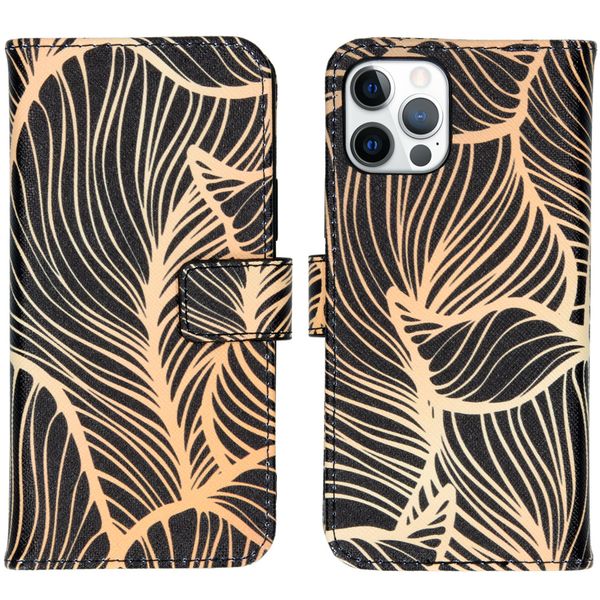 imoshion Design TPU Klapphülle iPhone 12 (Pro) - Golden Leaves