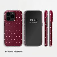 Selencia Vivid Back Cover Apple iPhone 15 Pro - Happy Dots Burgundy