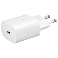 Samsung Original USB-C-zu-USB-C-Kabel - 1 meter - 25 Watt - Weiß + Original Fast Charging Adapter USB-C Oplader - in Fabrikverpackung - 25 Watt - Weiß