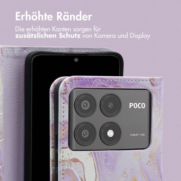 imoshion Design Klapphülle Xiaomi Poco X6 Pro - Purple Marble