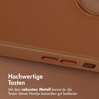 Accezz MagSafe Leather Backcover für das iPhone 14 - Sienna Brown