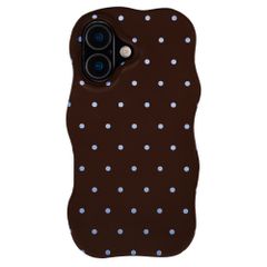 Selencia Vivid Wavy Backcover mit MagSafe Apple iPhone 16 - Happy Dots Chocolate