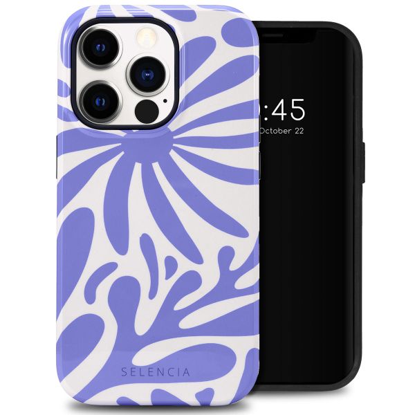 Selencia Vivid Tough Back Cover für das iPhone 14 Pro - Modern Bloom Sapphire Blue