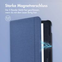 imoshion Canvas Sleepcover Klapphülle mit Stand Kobo Libra 2 / Tolino Vision 6 - Dunkelblau