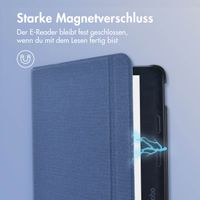 imoshion Canvas Sleepcover Klapphülle mit Stand für das Kobo Libra 2 / Tolino Vision 6 - Dunkelblau