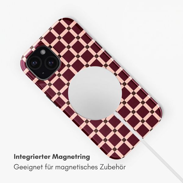 Selencia Vivid Rückabdeckung mit MagSafe Apple iPhone 15 - Check This Burgundy