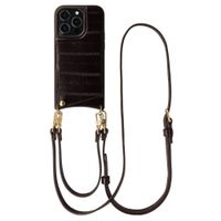 Selencia Nova Echtleder Backcover mit Kartenhalter Apple iPhone 14 Pro - Dark Chocolate