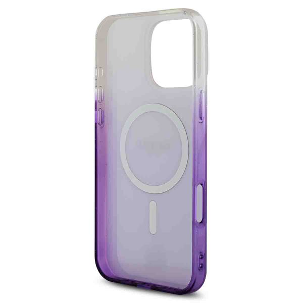 Guess MagSafe IML Glitter Gradient Case für das iPhone 16 Pro Max - Purple