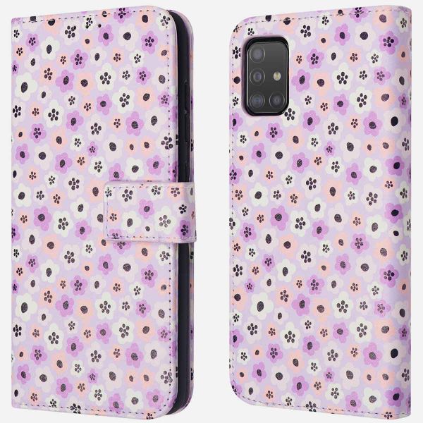 imoshion ﻿Design Klapphülle für das Samsung Galaxy A51 - Purple Flowers