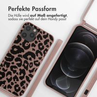 imoshion Silikonhülle design mit Band für das iPhone 12 (Pro) - Animal Pink