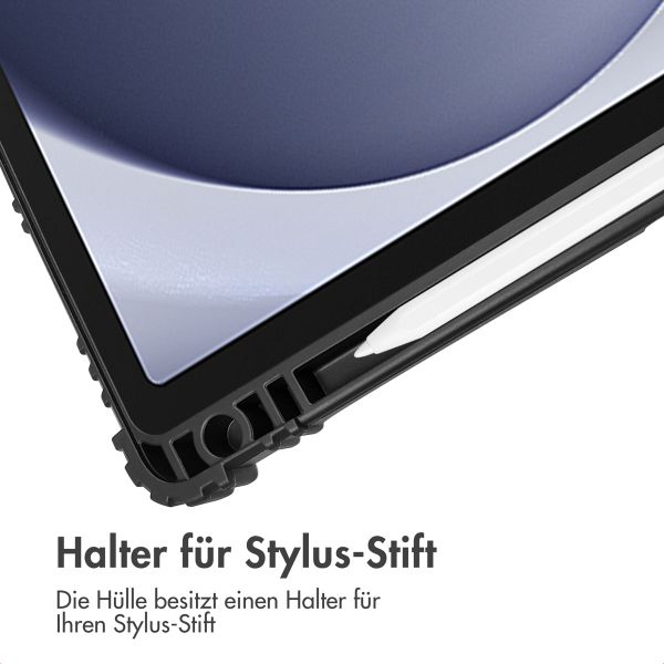 Accezz Rugged Trifold Klapphülle Samsung Galaxy Tab A9 Plus - Dunkelblau