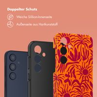 Selencia Vivid Tough Back Cover für das Samsung Galaxy A35 - Tropical Vibes Apricot