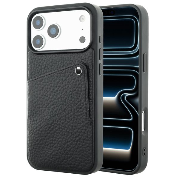 Selencia Riva Back Cover mit Kartenfach Apple iPhone 17 Pro Max - Schwarz