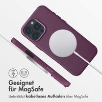 Accezz MagSafe Leather Backcover für das iPhone 16 Pro Max - Heath Purple