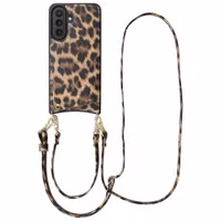 Selencia Nova HandyHülle mit Kordel und Kartenhalter Samsung Galaxy A57 (5G) - Leopard