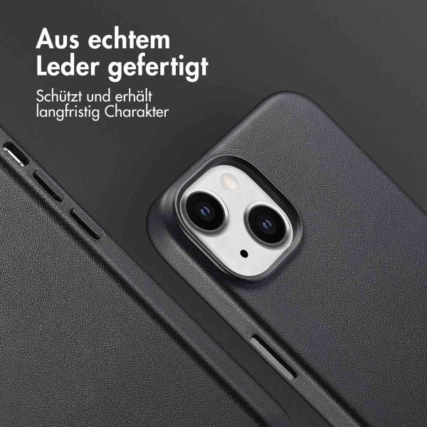 Accezz MagSafe Leather Backcover für das Apple iPhone 14 - Onyx Black