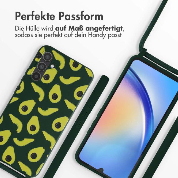 imoshion Silikonhülle design mit Band für das Samsung Galaxy A34 (5G) - Avocado Green