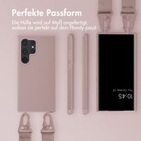 Selencia SilikonHülle mit abnehmbarem Band Samsung Galaxy S24 Ultra - Sand Pink