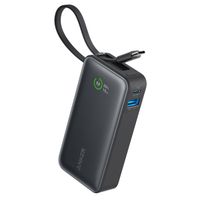 Anker Nano | Powerbank 10.000 mAh - 30 Watt - Integriertes USB-C-Kabel - Schwarz