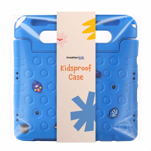 imoshion Kindersichere Schutzhülle mit abnehmbaren Ansteckern Samsung Galaxy Tab A11 Plus / A9 Plus - Blau