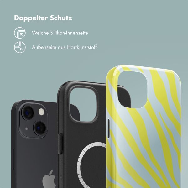 Selencia Vivid Tough Back Cover MagSafe für das iPhone 13 - Zebra Winter Sky Titanium Yellow