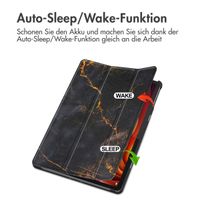 imoshion Design Trifold Klaphülle Lenovo Tab K11 Plus - Black Marble