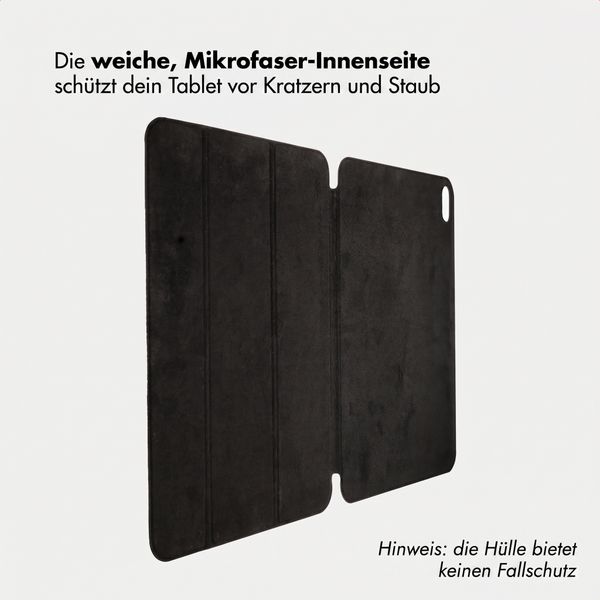 Accezz Leder Trifold Klaphülle Apple iPad 11 (2025) 11 Zoll A16 / iPad 10 (2022) 10.9 Zoll - Schwarz