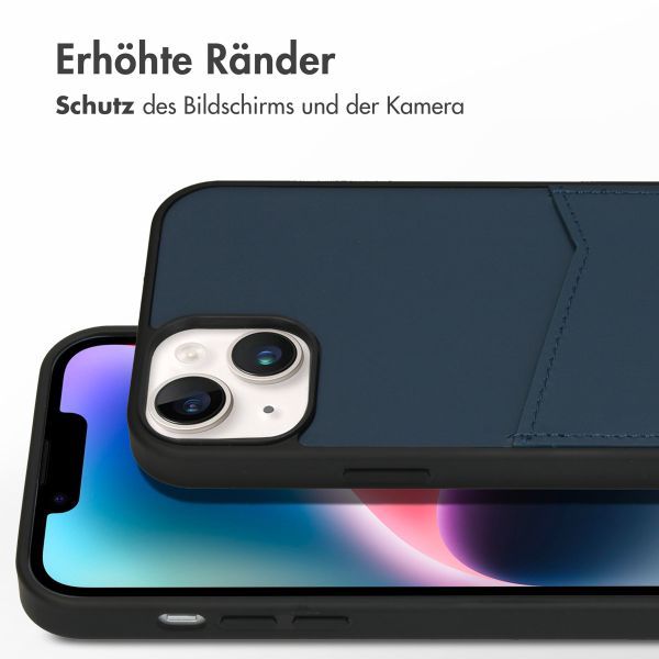 Accezz Premium Leather Card Slot Back Cover für das Apple iPhone 14 Plus - Dunkelblau