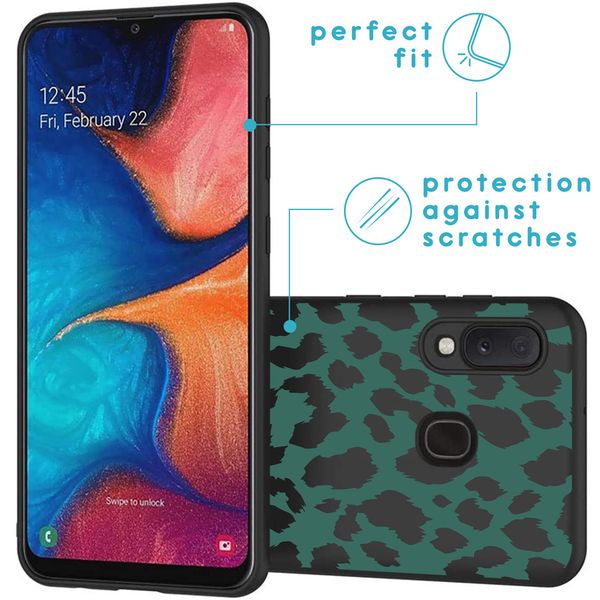 imoshion Design Hülle Samsung Galaxy A20e - Leopard - Grün / Schwarz