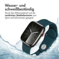 imoshion Geflochtenes Silikonarmband für das  Apple Watch Series 1 t/m 9 / SE (38/40/41 mm) | Series 10 / 11 (42 mm) - Dunkelgrün