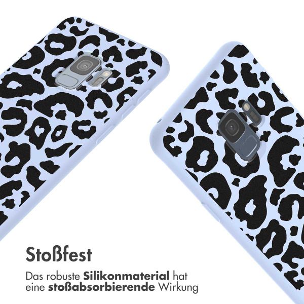 imoshion Silikonhülle design mit Band für das Samsung Galaxy S9 - Animal Lila