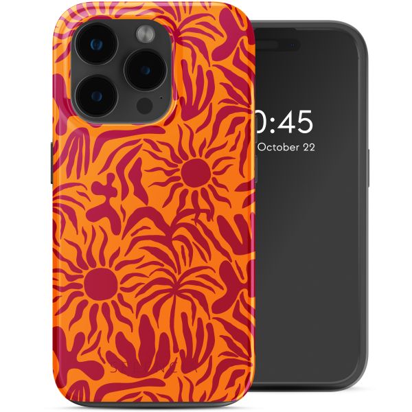 Selencia Vivid Tough Back Cover mit MagSafe für das iPhone 15 Pro Max - Tropical Vibes Apricot