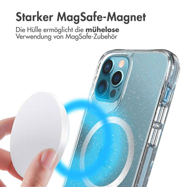 imoshion Klare Glitter-Rückschale mit MagSafe iPhone 12 (Pro) - Silber