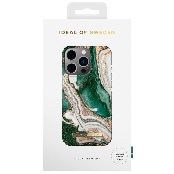 iDeal of Sweden Fashion Backcover für das Apple iPhone 14 Pro - Golden Jade Marble