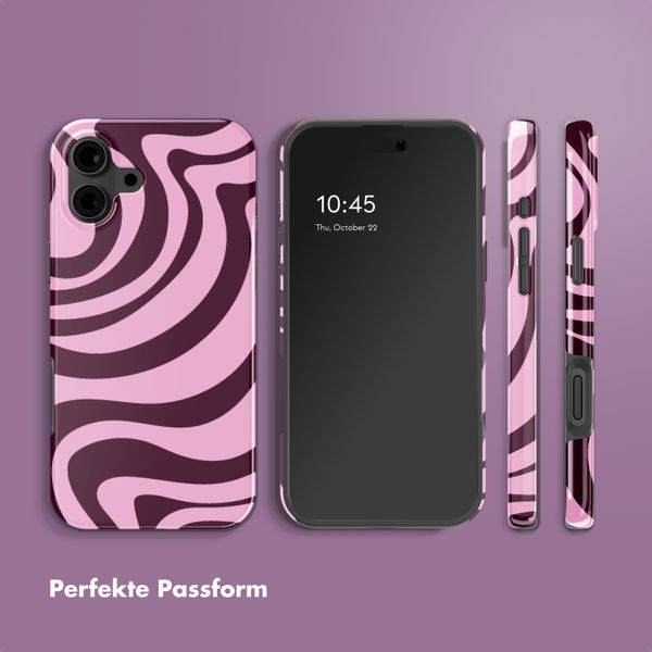 Selencia Vivid Back Cover Apple iPhone 16 - Wavy Swirl Pink Plum