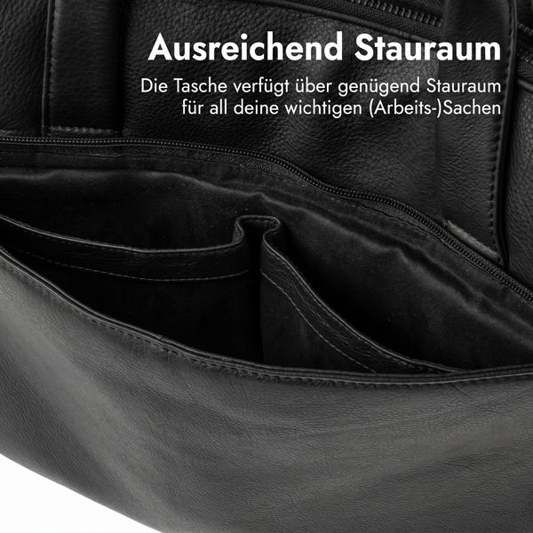 Accezz Leather Laptoptasche 16 Zoll - Schwarz