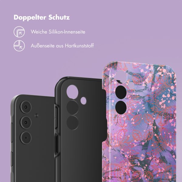 Selencia Vivid Back Cover Samsung Galaxy A15 (5G) - Fresh Paint Flower Orange