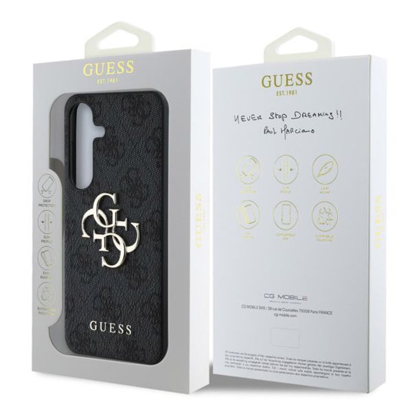 Guess 4G Metal Logo Back Cover Samsung Galaxy S25 - Schwarz