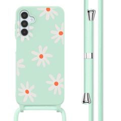 imoshion SilikonHülle design mit Band Samsung Galaxy A15 (5G/4G) - Green Flower Distance