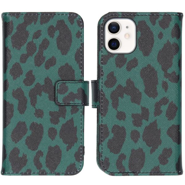 imoshion Design TPU Klapphülle iPhone 12 Mini - Green Leopard