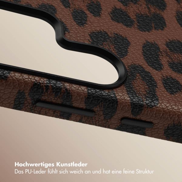 Selencia Sabi Backcover Leopardenmuster mit MagSafe Samsung Galaxy S25 Ultra - Mocha Brown