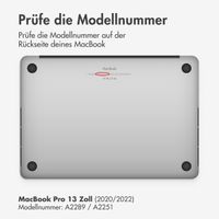 Selencia Cover mit Samtoberfläche für das MacBook Pro 13 Zoll (2020 / 2022) - A2289 / A2251 / A2338 - Dunkelgrün