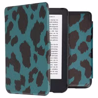 imoshion Design Slim Hard Case Klapphülle Kobo Clara 2E / Tolino Shine 4 - Green Leopard