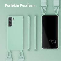 Selencia SilikonHülle mit abnehmbarem Band Samsung Galaxy S21 FE - Türkis