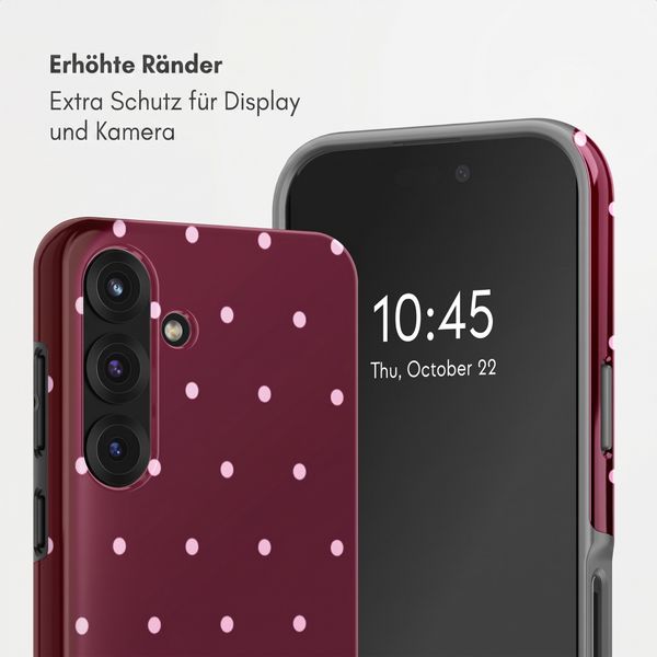 Selencia Vivid Back Cover Samsung Galaxy S25 - Happy Dots Burgundy