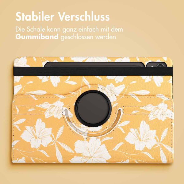 imoshion 360° drehbare Design Klapphülle Samsung Galaxy Tab S9 11.0 Zoll - Yellow Flowers