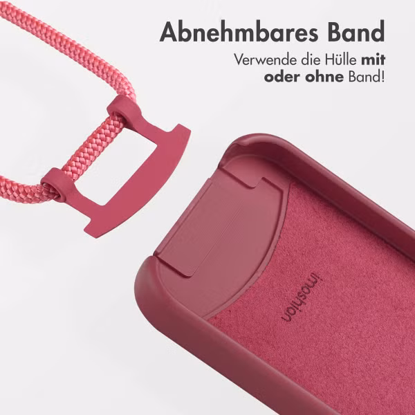 imoshion Color Backcover mit abnehmbarem Handykette und MagSafe Apple iPhone 15 Pro Max - Raspberry