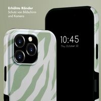 Selencia Vivid Tough Back Cover MagSafe für das iPhone 16 Pro - Colorful Zebra Sage Green