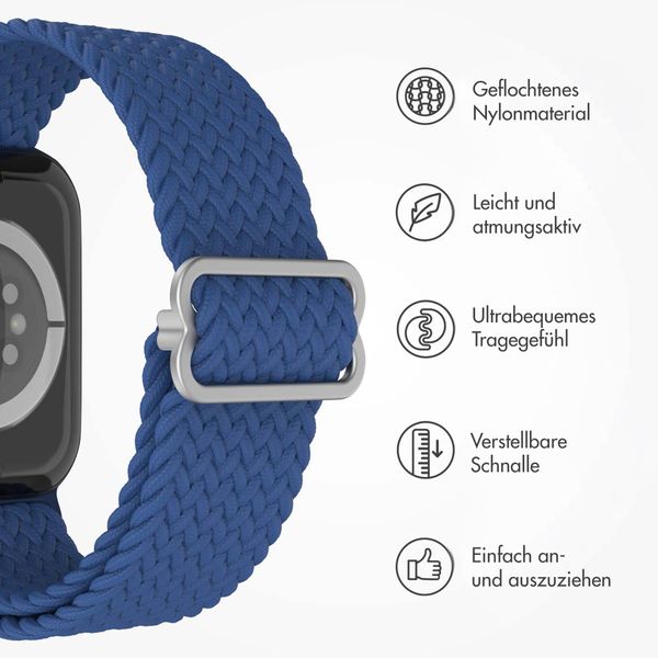 imoshion Gewebtes Nylonarmband für das Apple Watch Series 1 bis 9 / SE (38/40/41 mm) | Series 10 / 11 (42 mm) - Dunkelblau