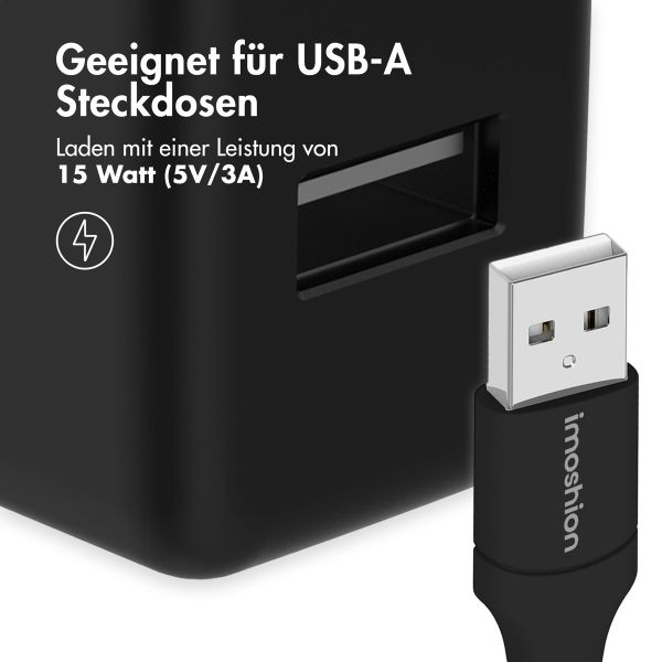 imoshion Magnetisches geflochtenes Kabel – USB-C auf USB-A – 1 Meter – Schwarz